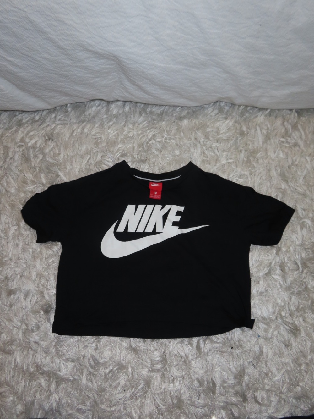 Two Nike Crop Tee with White Swoosh Logo